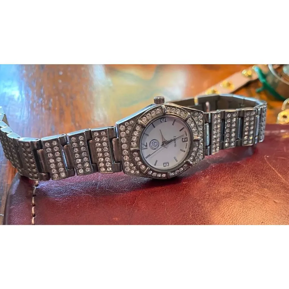 VTG Women's 27mm Metal Tone 25 Years Beauty Control Watch, Crystal Accents